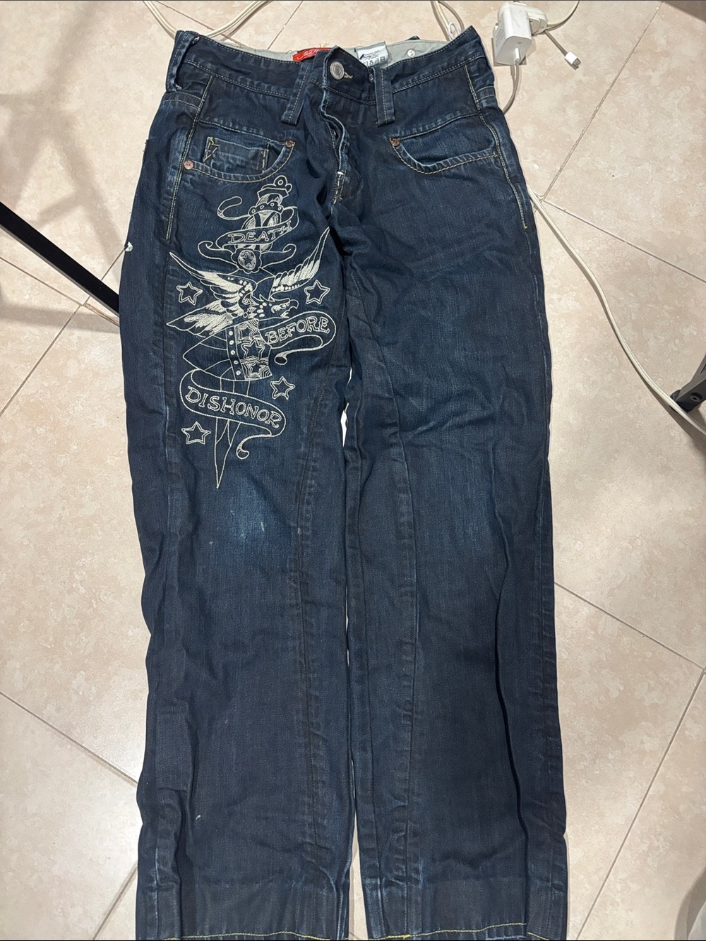 Men’s y2k ed hardy jeans wide leg 32 x 32